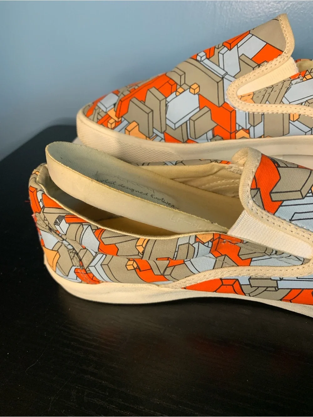 Bucket Feet Men's Slip-On Loafers in Orange, Gray, Light Blue